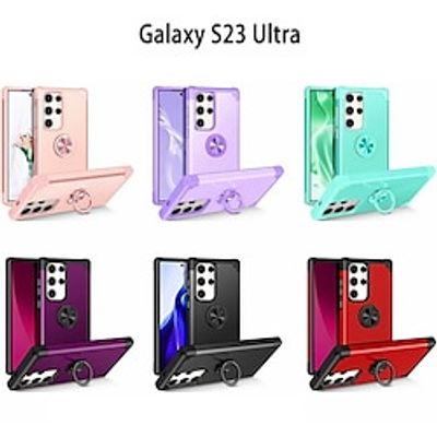 Phone Case For Samsung Galaxy S23 Ultra Plus S22 S21 Plus Ultra A14 A54 A12 A32 A13 5G Back Cover Magnetic Adsorption Ring Holder Shockproof TPU PC Lightinthebox