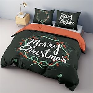 Christmas Merry Christmas Duvet Cover Set, 32 Pieces Comforter Cover With Zipper Closure Soft Microfiber Festival Bedding Gifts Christmas Decoration For Home Lightinthebox