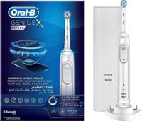 Oral B Genius X 20100S White, A I Brushing Recognition, 6 Cleaning Modes, Round Head, Gum Pressure Control, 2 Minutes Timer, Smart Coaching, Charge Indicator, Blue Tooth Connectivity.