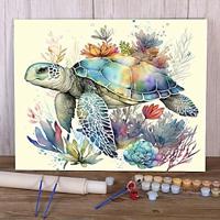 1pc Colorful Flower Turtle Paint By Numbers Kit for Adults DIY Digital Oil Painting with Acrylic Paint on Canvas Leisurely Painting Kits for Bedroom Wall Decor 16 20 Inch 40 50 CM Lightinthebox