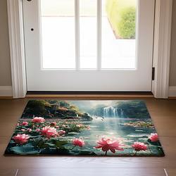 Lotus Pound Doormat Non-Slip Oil Proof Rug Indoor Outdoor Mat Bedroom Decor Bathroom Mat Entrance Rug Door Mat Lightinthebox