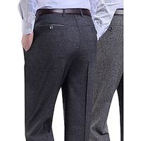 Men's Dress Pants Trousers Suit Pants Pocket Straight Leg Plain Comfort Breathable Outdoor Daily Going out Fashion Casual Light Grey Dark Gray Lightinthebox - thumbnail