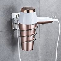 Stainless Steel Hair Dryer Holder Adhesive Blower Organizer Wall Mounted Spiral Stand Shelves Bathroom Storage Accessories miniinthebox - thumbnail