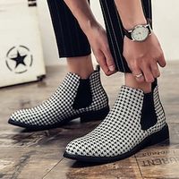 Men's Boots Chelsea Boots Dress Shoes Vintage Business Daily PU Warm Comfortable Slip Resistant Booties  Ankle Boots Loafer Black and White Fall Winter Lightinthebox - thumbnail