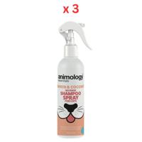 Animology Essentials Papaya & Coconut No Rinse Cat Shampoo Spray 250ml Pack Of 3