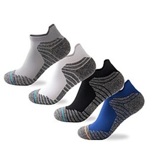 Men's Hiking Socks 1 Pair Outdoor Soft Stretchy Sweat wicking Comfortable Socks Patchwork Chinlon Polyester White Black Blue for Hunting Fishing Climbing Lightinthebox