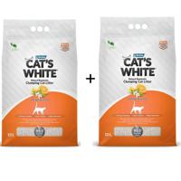 Cats White 10L Orange Clumping Cat Litter Clumping Cat Litter + (Get 1 Free)