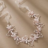 Crown Tiaras Headbands Headpiece Imitation Pearl Rhinestone Wedding Cocktail Retro Elegant With Rhinestone Faux Pearl Headpiece Headwear Lightinthebox - thumbnail