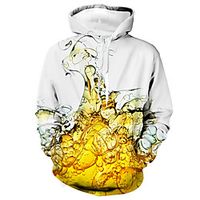 Men's Unisex Pullover Hoodie Sweatshirt Graphic Prints Beer Print Daily Sports 3D Print Casual Designer Hoodies Sweatshirts  Yellow Lightinthebox - thumbnail