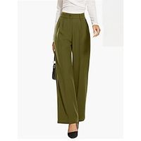 Women's Dress Pants Wide Leg Pants Trousers Full Length Elegant Fashion Office Street Light Blue Ivory white XS S Fall Winter Lightinthebox - thumbnail