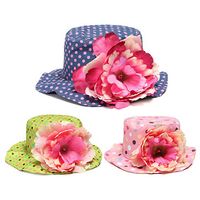 Kid Baby Infant Toddler Girl Cotton Flower Dot Summer Bucket Hat Sun Visor Cap