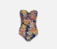 Womens Floral One Piece  Navy Combo - thumbnail