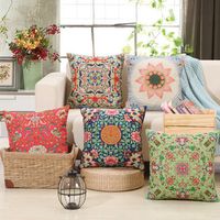 Flower Cotton Linen Cushion Cove