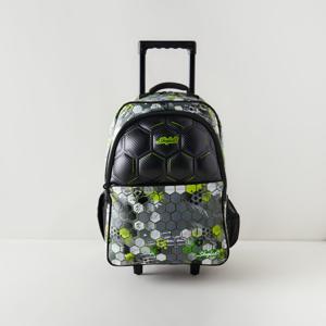 Skylar Football Print Trolley Backpack with Zip Closure - 31x18x43 cms