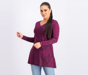 Womens Long Sleeve Tops  Plum/Black