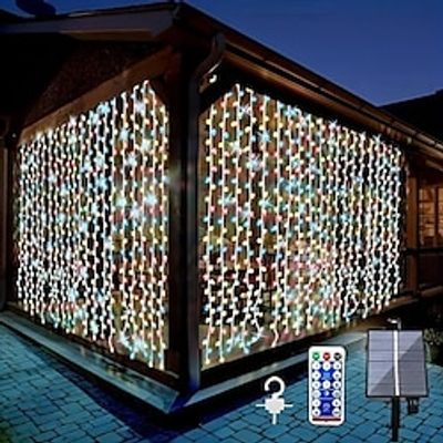 Solar Flex Curtain Lights, Outdoor Garden Fairy String Lights, 300LED, 8 Types of Remote Control Waterproof Solar Waterfall Lights for Terrace Wedding Banquet Christmas Decorations Lightinthebox Solar Flex Curtain Lights, Outdoor Garden Fairy String Lights, 300LED, 8 Types of Remote Control Waterproof Solar Waterfall Lights for Terrace Wedding Banquet Christmas Decorations Lightinthebox