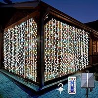 Solar Flex Curtain Lights, Outdoor Garden Fairy String Lights, 300LED, 8 Types of Remote Control Waterproof Solar Waterfall Lights for Terrace Wedding Banquet Christmas Decorations Lightinthebox - thumbnail