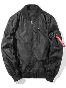 Band Collar Printed Men Bomber Jacket