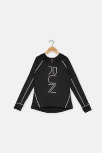 Girls Athletic Hooded Pullover Top  Black