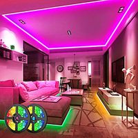 LED Smart Strip Lights 5M 10M 15M 20M RGB Music Sync 12V Waterproof LED Strip 2835 SMD Color Changing LED Light with Bluetooth Controller Adapter for Bedroom Home TV Back Light DIY Decor miniinthebox - thumbnail
