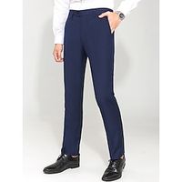 Men's Dress Pants Trousers Suit Pants Pocket Plain Comfort Breathable Outdoor Daily Going out Fashion Casual Black Royal Blue Lightinthebox - thumbnail