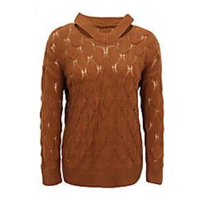 Women's Pullover Classic Style Solid Color Casual Long Sleeve Sweater Cardigans V Neck Fall Winter Blushing Pink Grey Sky Blue miniinthebox