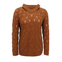 Women's Pullover Classic Style Solid Color Casual Long Sleeve Sweater Cardigans V Neck Fall Winter Blushing Pink Grey Sky Blue miniinthebox - thumbnail