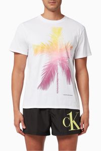 Palm Print T-shirt in Cotton