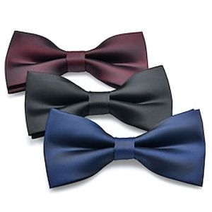 Men's Bow Tie Neckties Bowtie Pre-Tied Adjustable Bow Plain Wedding Birthday Party Lightinthebox