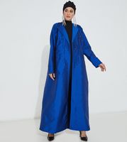 Moistreet Blue Victoria Satin Abaya (XS, S, M, L, XL, XXL)