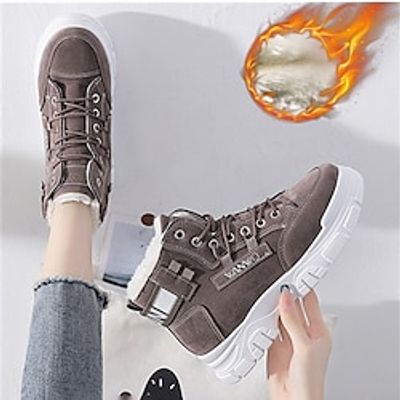 Women's Sneakers Boots Platform Boots Snow Boots Plus Size Outdoor Daily Fleece Lined Booties Ankle Boots Platform Flat Heel Round Toe Fashion Plush Casual Faux Fur Faux Suede Lace-up Solid Color Lightinthebox Women's Sneakers Boots Platform Boots Snow Boots Plus Size Outdoor Daily Fleece Lined Booties Ankle Boots Platform Flat Heel Round Toe Fashion Plush Casual Faux Fur Faux Suede Lace-up Solid Color Lightinthebox