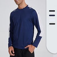 Men's T shirt Tee Gym Shirt Running Shirt Training Shirt Men Tops Crew Neck Long Sleeve Sports  Outdoor Vacation Going out Casual Daily Quick dry Moisture Wicking Breathable Soft Plain Black White Lightinthebox - thumbnail