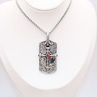 Women's Men's Pendant Necklace Necklace Classic Cross Statement Unique Design Classic Punk Silver Plated Chrome Silver 70 cm Necklace Jewelry 1pc For Street Carnival Holiday Club Festival miniinthebox - thumbnail