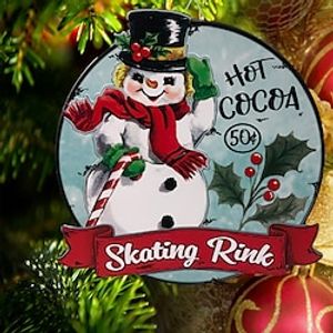 Christmas Metal Wall Art Metal Wall Decor Sign Plaque Bedroom Ornaments For Home Wedding Indoor Outdoor Christmas Gifts miniinthebox