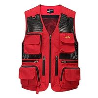 Men's Fishing Vest Sleeveless Vest  Gilet Outdoor Multi-Pockets Breathable Mesh Quick Dry Lightweight Polyester Solid Colored Black Army Green Khaki Fishing Hiking Camping Lightinthebox - thumbnail