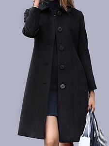 Women's Retro Slim Wool Mid-length Coat