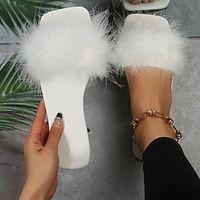 Women's Sandals Slippers Plus Size Flat Heel Minimalism Faux Leather White miniinthebox - thumbnail
