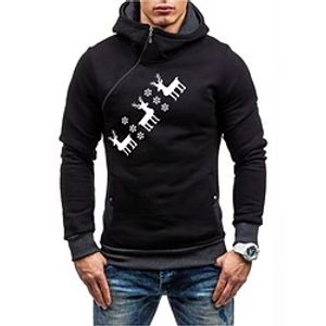 Men's Pullover Hoodie Sweatshirt Graphic Patterned Animal Print Daily Sports Streetwear Other Prints Casual Big and Tall Hoodies Sweatshirts  Black Blue Gray miniinthebox