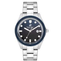 Beverly Hills Polo Club Men's Analog Display Watch & Metal Strap, Silver - BP3407X.390