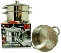 Vinod 3 Tier Steel Steamer 20Cm Vinod 3 Tier Steel Steamer 20Cm