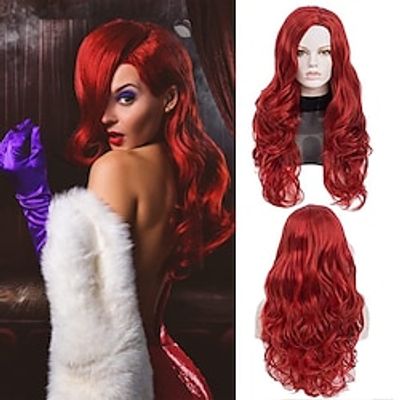 Long Curly Copper Red Jessica Rabbit Costume Wig Lightinthebox