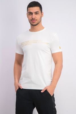 Mens Graphic Crew Neck T-Shirt White Mens Graphic Crew Neck T-Shirt White