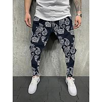 Men's Athleisure Sports Outdoor Sports Casual Sports Pants Sweatpants Pants Plants Leaf Full Length Print Red Yellow Black Light Grey Rainbow miniinthebox - thumbnail