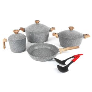 Gigillli Granite Cookware Set Woody 9pcs 1105 Gray