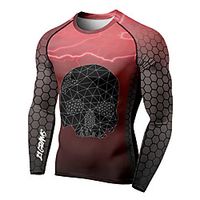 21Grams Men's Long Sleeve Compression Shirt Running Shirt Top Athletic Athleisure Spandex Quick Dry Moisture Wicking Breathable Fitness Gym Workout Running Active Training Exercise Sportswear Skull Lightinthebox - thumbnail