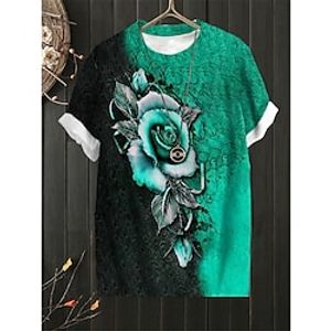 Women's Plus Size Tops T shirt Tee Floral Print Short Sleeve Crewneck Streetwear Daily Sports Cotton Spandex Jersey Spring Summer Green Purple miniinthebox