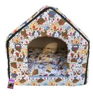 Coco Kindi Multicolored Animal Pattern Washable Cotton House with Zip L - For Cat & Dog