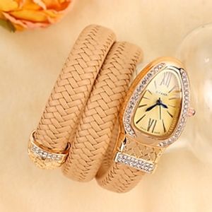 2023 Creative Personality Snake Watches Woman Brand Luxury Stylish Quartz Ladies Bracelet Diamond Wristwatch miniinthebox