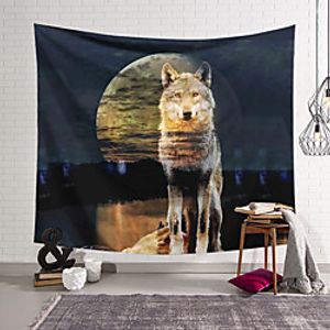 Wall Tapestry Art Decor Blanket Curtain Hanging Home Bedroom Living Room Wolf Modern  Animal Lightinthebox