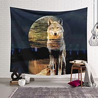 Wall Tapestry Art Decor Blanket Curtain Hanging Home Bedroom Living Room Wolf Modern  Animal Lightinthebox - thumbnail